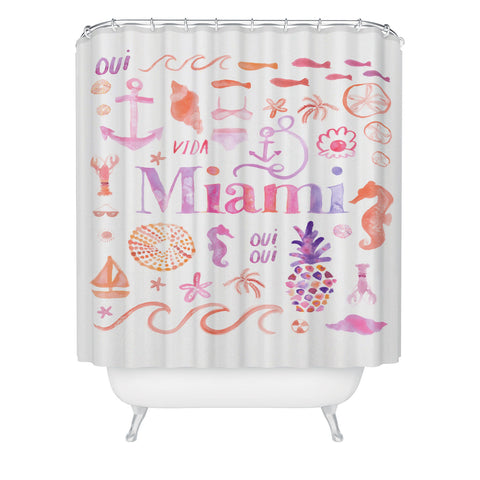 Dash and Ash Beach Collector Miami Shower Curtain