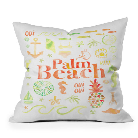 Dash and Ash Beach Collector Palm Beach Outdoor Throw Pillow