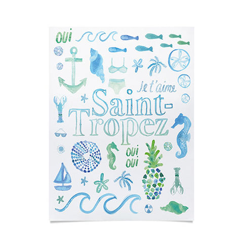 Dash and Ash Beach Collector Saint Tropez Poster