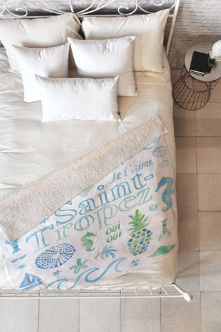 Dash and Ash Beach Collector Saint Tropez Fleece Throw Blanket