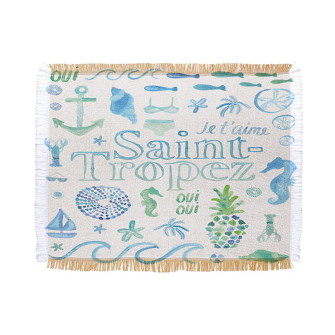 Dash and Ash Beach Collector Saint Tropez Throw Blanket