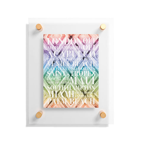 Dash and Ash Beach Day Rainbow Floating Acrylic Print