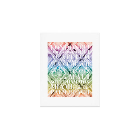 Dash and Ash Beach Day Rainbow Art Print