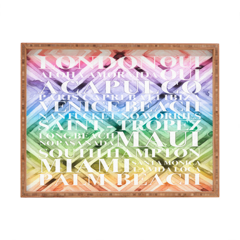 Dash and Ash Beach Day Rainbow Rectangular Tray