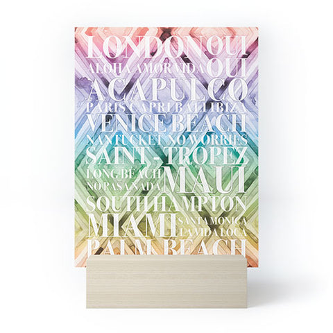 Dash and Ash Beach Day Rainbow Mini Art Print