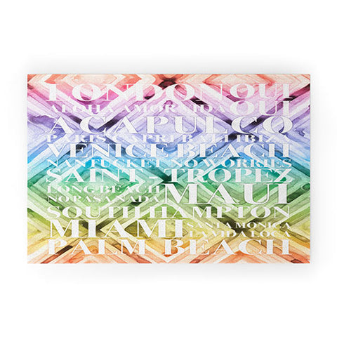 Dash and Ash Beach Day Rainbow Welcome Mat