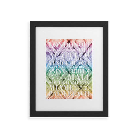 Dash and Ash Beach Day Rainbow Framed Art Print