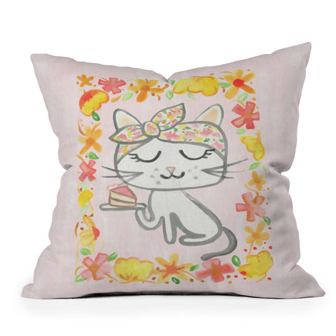 Dash and Ash Cake Madam Outdoor Throw Pillow