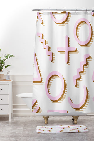 Dash and Ash Donut Go Breakin My Heart Shower Curtain And Mat