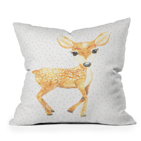 Dash and Ash Fellow Fawn Outdoor Throw Pillow