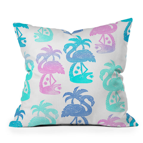 Dash and Ash Flamingo Fla Mango Outdoor Throw Pillow