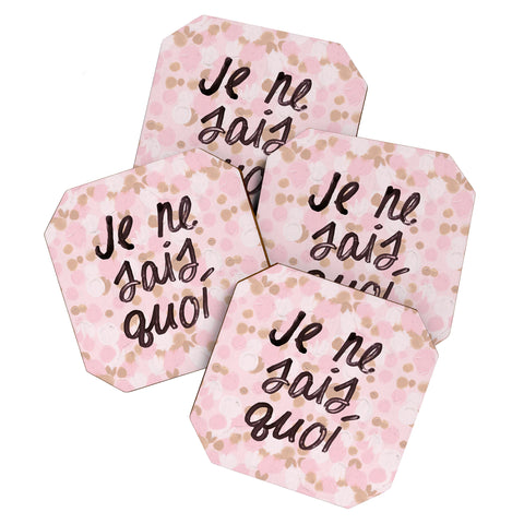 Dash and Ash Je ne sais quoi Pink Coaster Set