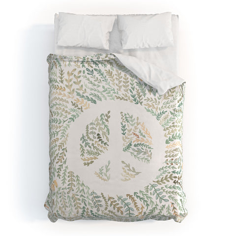 Dash and Ash Leaf Peace Duvet Cover