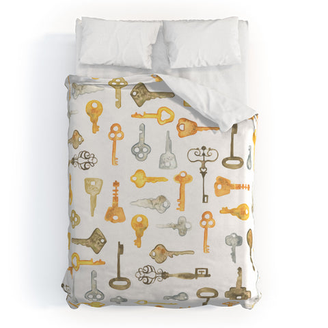 Dash and Ash Love Locked Duvet Cover