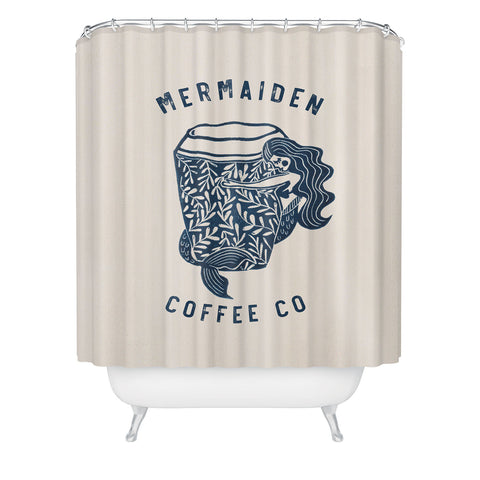 Dash and Ash Mermaiden Coffee Co Shower Curtain