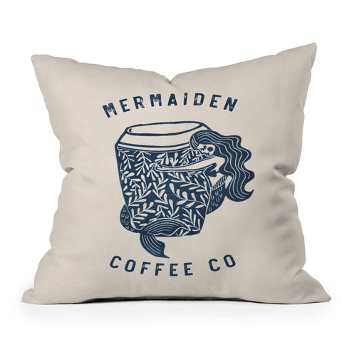 Dash and Ash Mermaiden Coffee Co Throw Pillow