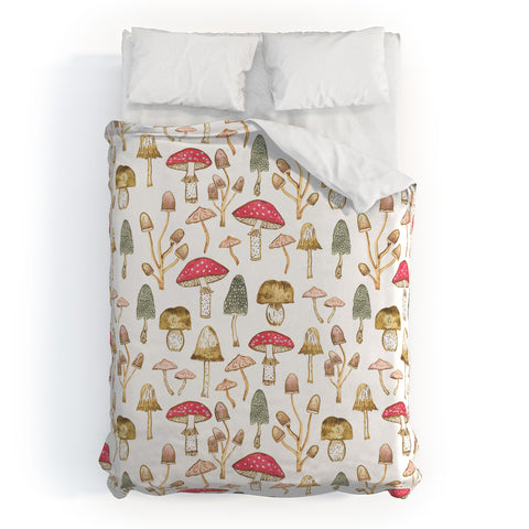 Dash and Ash Mushrooms Duvet Cover
