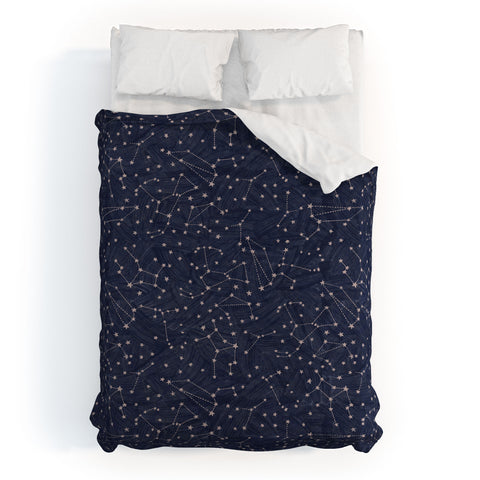 Dash and Ash Nights Sky in Navy Duvet Cover