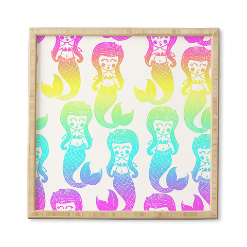 Dash and Ash Rainbow Mermaids Framed Wall Art