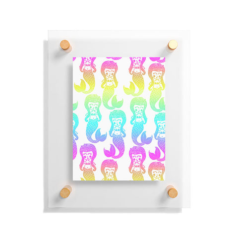 Dash and Ash Rainbow Mermaids Floating Acrylic Print