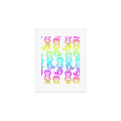 Dash and Ash Rainbow Mermaids Art Print