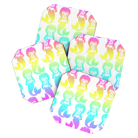 Dash and Ash Rainbow Mermaids Coaster Set