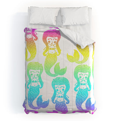 Dash and Ash Rainbow Mermaids Comforter