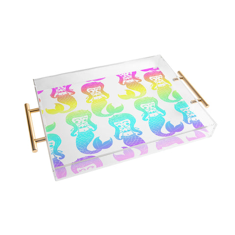 Dash and Ash Rainbow Mermaids Acrylic Tray