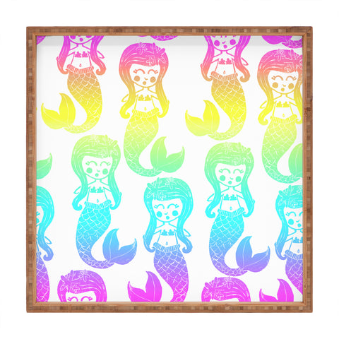 Dash and Ash Rainbow Mermaids Square Tray