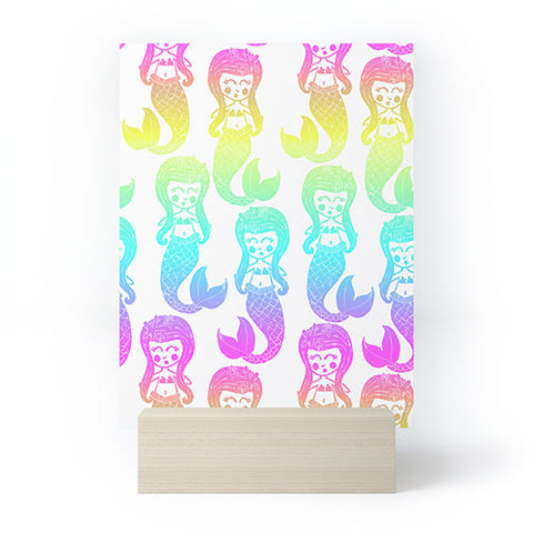 Dash and Ash Rainbow Mermaids Mini Art Print