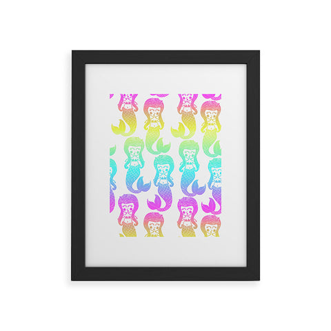 Dash and Ash Rainbow Mermaids Framed Art Print
