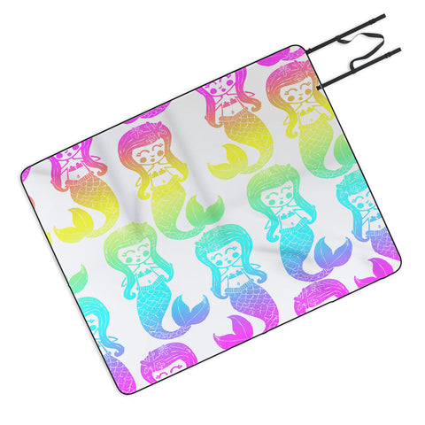 Dash and Ash Rainbow Mermaids Picnic Blanket