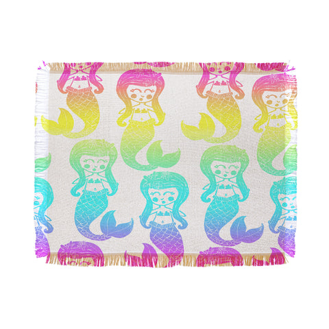 Dash and Ash Rainbow Mermaids Throw Blanket