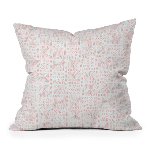 Dash and Ash Rose Bud Mud Cloth Outdoor Throw Pillow