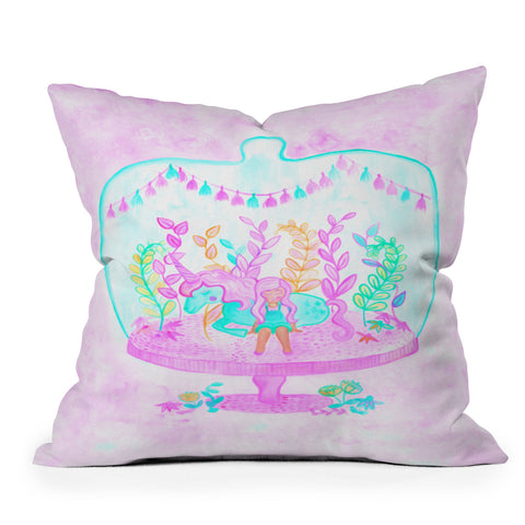 Dash and Ash Unicorn Hideaway Outdoor Throw Pillow