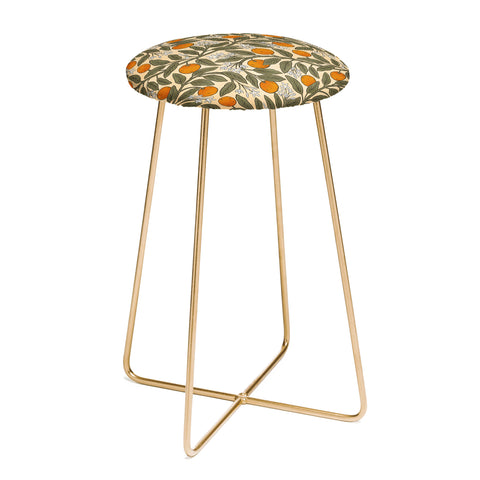De Koro Art Nouveau Oranges Counter Stool