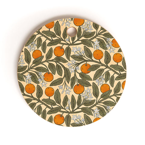 De Koro Art Nouveau Oranges Cutting Board Round