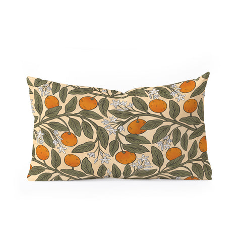 De Koro Art Nouveau Oranges Oblong Throw Pillow