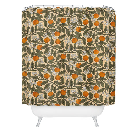 De Koro Art Nouveau Oranges Shower Curtain