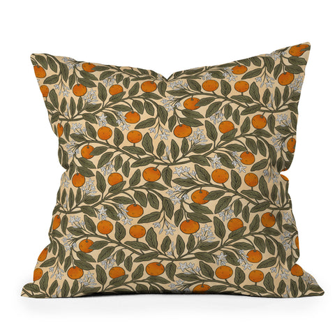 De Koro Art Nouveau Oranges Outdoor Throw Pillow