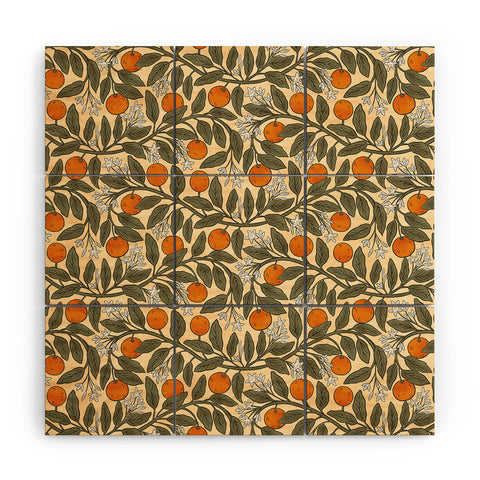 De Koro Art Nouveau Oranges Wood Wall Mural