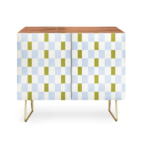 De Koro checkered blue and chartreuse Credenza
