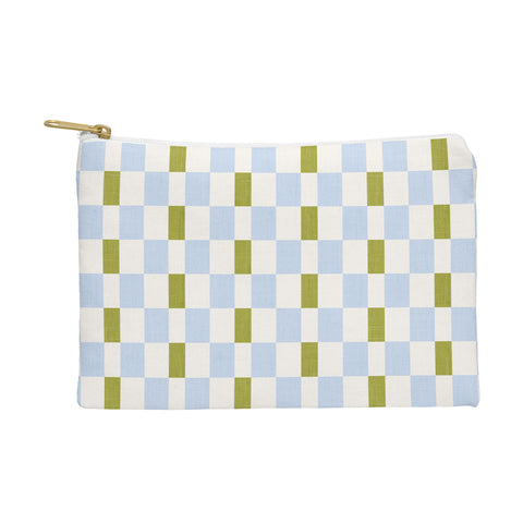 De Koro checkered blue and chartreuse Pouch