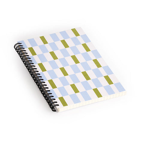 De Koro checkered blue and chartreuse Spiral Notebook