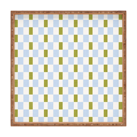 De Koro checkered blue and chartreuse Square Tray