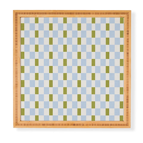 De Koro checkered blue and chartreuse Framed Wall Art