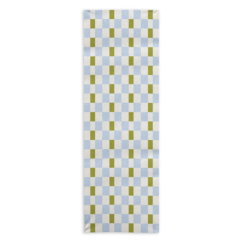 De Koro checkered blue and chartreuse Yoga Towel
