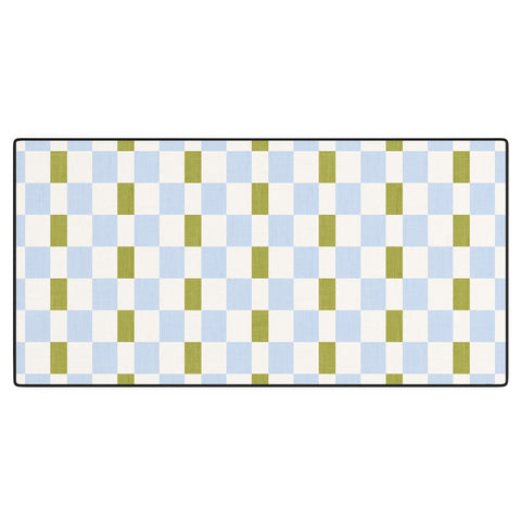 De Koro checkered blue and chartreuse Desk Mat