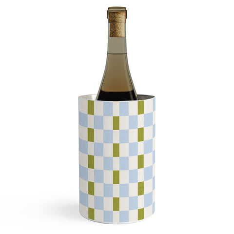 De Koro checkered blue and chartreuse Wine Chiller