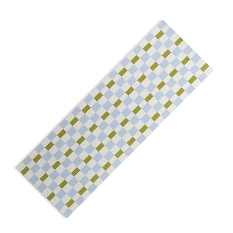 De Koro checkered blue and chartreuse Yoga Mat